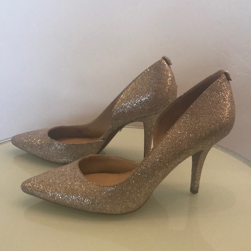 Sparkly gold heels